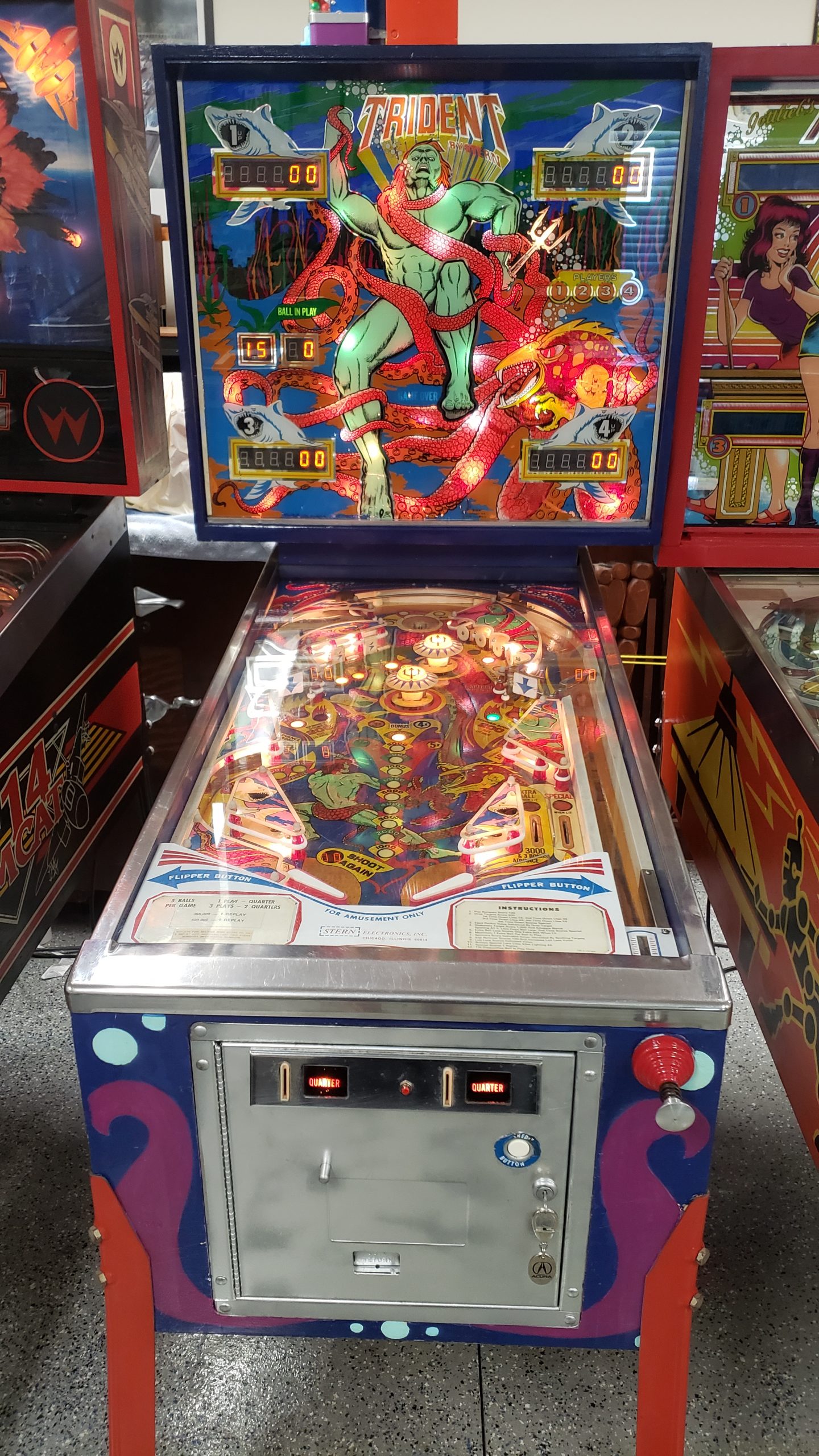 Trident Pinball By Stern - Andy's Pinball Games